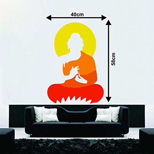 Image of Lord Buddha PVC Vinyl,Wall Sticker for Home Decor - Ideal for Living Room, Bedroom, Hall, Kids Room, Play Room (Size -45 cm x 45 cm) (Buddha (-58 CMX 40 CM))