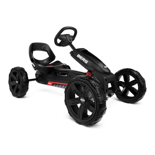 Berg Reppy Rebel Kids Go Kart - Pedal Go Kart for Boys & Girls - Kid's Pedal Vehicles with Soundbox & Adjustable Seat - Pedals Cars for Kids - Black Ride-On Children's Go Cart for Ages 2.5-6 Years