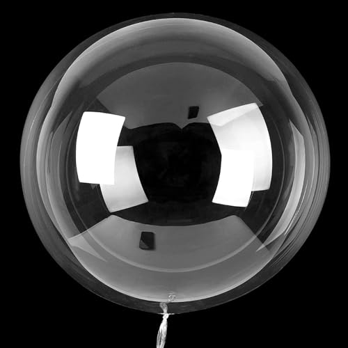 Image of Atpata Funky Clear Transparent Bobo Balloons | Stuffable Bubble Balloons for LED Lights, Confetti, Feathers | DIY Party Decor for Birthday, Anniversary, Festivities (50pcs Pack, 10 INCH)