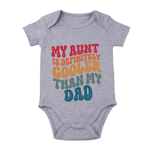 Image of listery Aunt Cool Than Dad Baby Boy Clothes infant Unisex Funny Baby Girl Baby Bodysuit 0-12 months