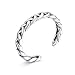 LicLiz Sterling Silver Braided Celtic Knot Adjustable Open Band Ring, Toe Ring for Girls Size 5-9