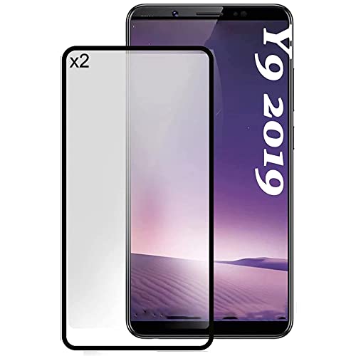 Genérico PACK 2x Protector Pantalla completa compatible para Huawei Y9 Prime 2019, Vidrio cristal templado, dureza 9H, sin burbujas, antiarañazos