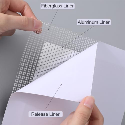 GORGECRAFT 6 Blatt Wandreparaturflicken Quadratisch Aluminium Trockenbau-Reparatur Große Lochflickenabdeckung Mit Selbstklebendem Metallgitter Schnelle Reparatur Für Löcher In Deckenputzwänden 20x20cm