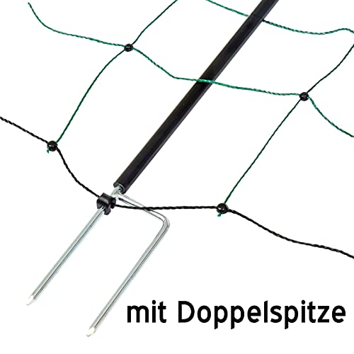 VOSS.farming 50m Elektrozaun - Netz, tannengrün, 108cm, 20 Pfähle stabil grün Agility