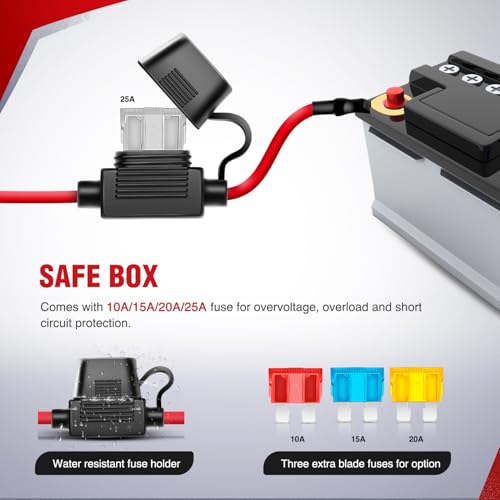 Image of Nilight Off Road LED Light Bar Pod Wiring Harness Kit 12 V On /Off Switch | Power Relay & Blade Fuse Nylon for 14 AWG 1 Lead on Cars Jeep Boat Trucks