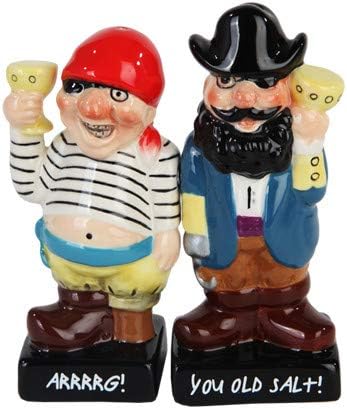 Pacific Giftware Salero magnético Captain Hook & Pirate Cheers de 3.75 pulgadas, colección Attractives