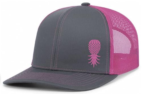 Image of Trenz Shirt Company Men's Upside Down Pineapple Embroidered Mesh Back Trucker Hat Baseball Cap