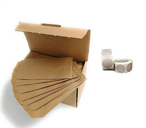Lot de 50 mini sachets en papier kraft avec étiquettes adhésives pour herbes, graines, petits objets Cover