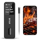 BFOUR Meat Thermometer Wireless with LCD Booster, 524FT Bluetooth Meat Cooking Thermometer, Smart App Remote Monitoring, Wireless Meat Thermometer for BBQ, Oven, Grill Smoker, Rotisserie