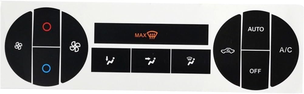 Climate Control Button Repair Stickers for 2004-2008, AC Heater Switch Overlay Labels, Dashboard Knob Fix Kit, Worn Button Cover Restoration Decals Black