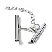 10Pcs Multi Strand Slide Tube Clasps multylayers Connector for Necklace Jewelry Findings (Rhodium Plated)