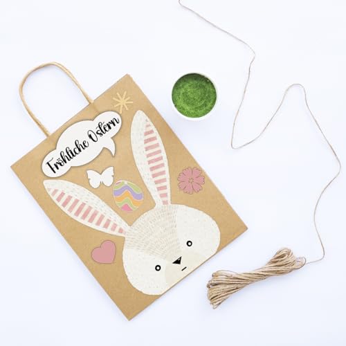 10 ostertüten | mit 10 Aufklebern süße Ostergeschenktüten | zum Befüllen als Osternester Osterkorb für Kinder Ostereier zum Befüllen Osterdeko Ostern basteln