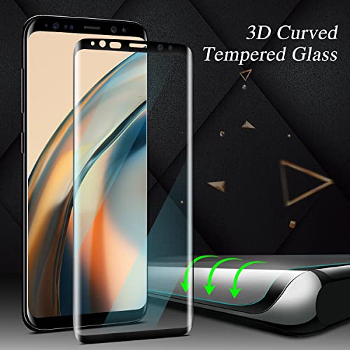 Maytobe Designed For Samsung Galaxy S8 Plus Screen Protector Tempered Glass, 3D Full Curved Dot Matrix, Hd Clear, Case Friendly, Easy To Install #TOP3