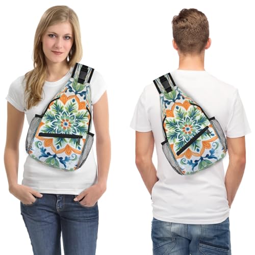 Sling Bag Unisex Mandala Estampado Crossbody para Viaje miniatura 7