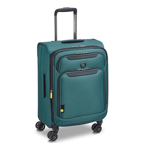 Image of DELSEY PARIS Sky Max 3.0 Carry-On 21 Inch, Lightweight Softside Expandable Luggage, Spinner Wheels, Soft Touch Handle, Teal Blue