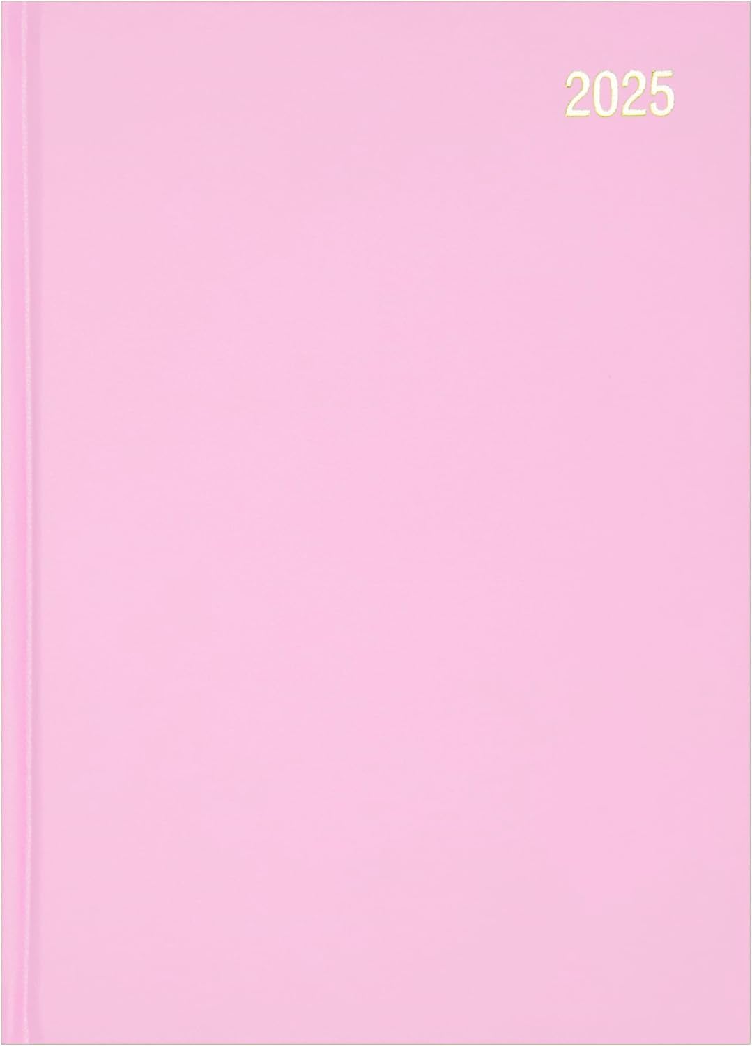 Top Sale 2025 A5 Week To View Yearly Diary with Hard Cover and Matching Ribbon Marker Light Pink