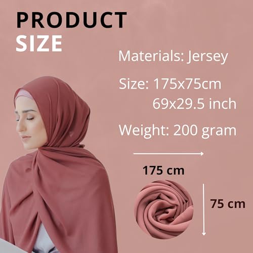NOOR Premium Jersey Hijab Set - 3-Pack Soft & Breathable Head Scarf Wrap for Women in Gift-Ready Box3