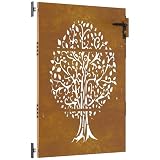 vidaXL Cancello da giardino 85x150 cm in acciaio Corten con design ad