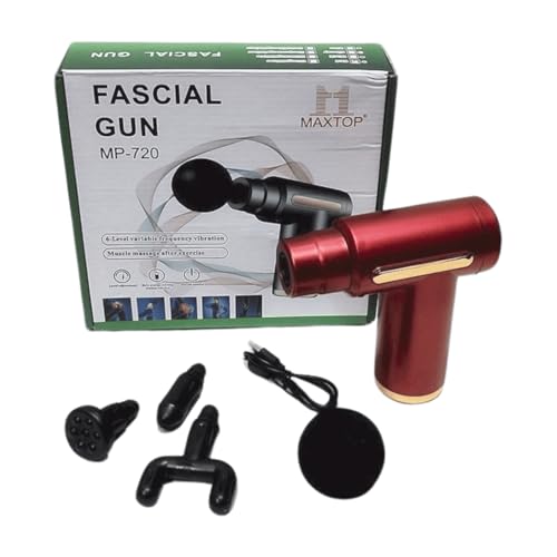 Image of MXTOP Facial Massage Gun, 6 Speed Levels, Variable Frequency Vibration, Post-Exercise Muscle Massager, MP-720 RED