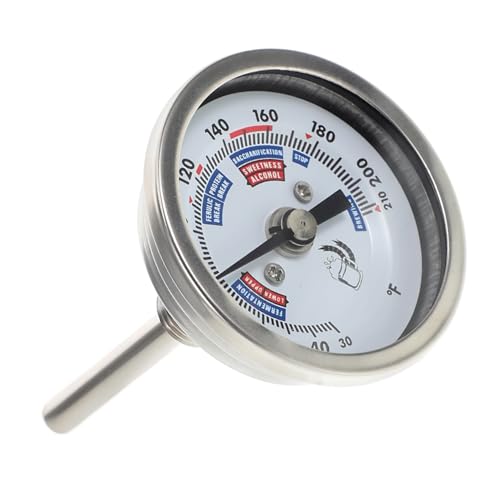 OUNONA Silver Dial Thermometer Stainless Steel Dial