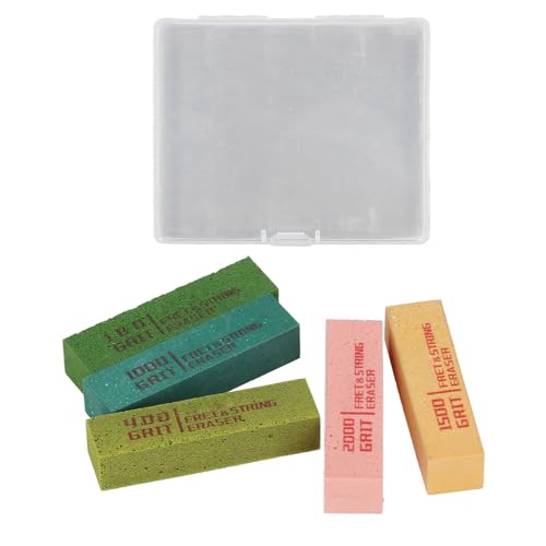 Borrador de Cuerdas para Traste, Bloques de Goma para Pulir Guitarra, Grano 180, 400, 1000, 1500, 2000, 5...