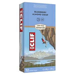 Clif Bars – Energy Bar / Nutritional Protein Bar – Blueberry Almond Crisp – Plant Based Protein – 12 x 68 g