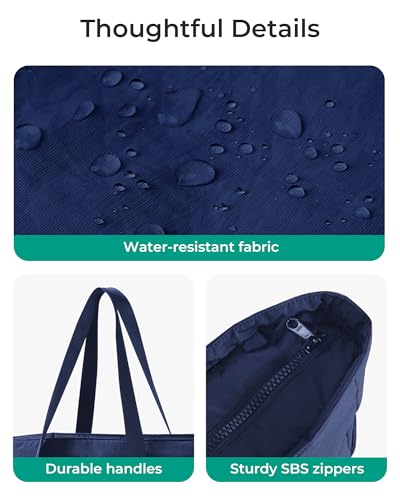 Image of BAGSMART Tote Bag for Women, Tote Bag with Zipper Work Tote with Compartments Nurse Shoulder Hanbag for Travel, Gym