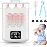 4-in-1 Baby Bottle Sterilizer and Dryer, Large Capacity for 8 Bottles Electric Steam Steriliser for Baby Bottles, Pacifiers, Milk & Food Warmer, Breast Pump Parts & Toys