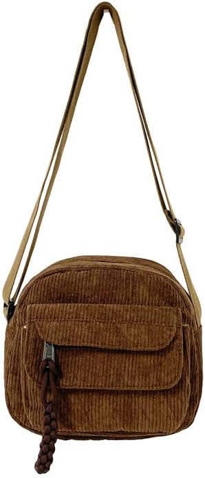 Cute Crossbody Bag Purse for Women, Corduroy Kawaii Shoulder Bag Aesthetic Small Wallet Bag