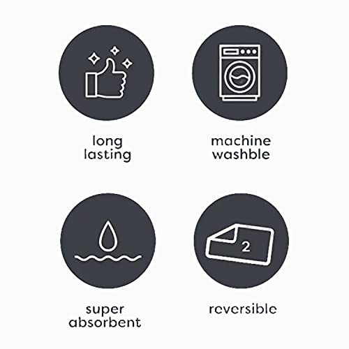 Image of Dish Drying Mat for Kitchen Utensils, Reversible Absorbant Cotton Checks Drying Mats, Washable, Counter top Cushion Pad Tableware, 46x61 Cms Black by Lushomes (18x24 Inches, Set of 2)