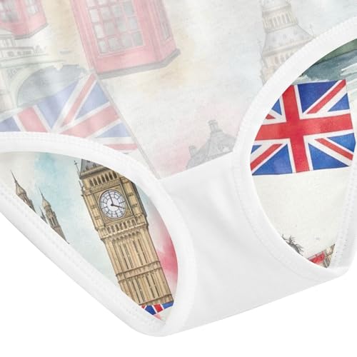 London Icons Vintage Toddler Cotton Underwear, Girls Cotton Underwear, 2T–8 Years4