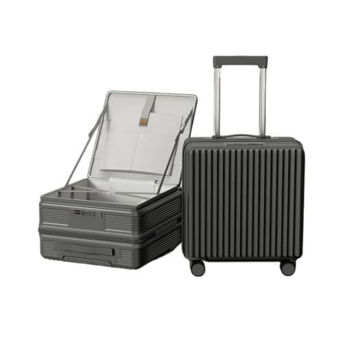[Zentapo] �X�[�c�P�[�X �@���������� �t�����g�I�[�v�� �O�J�� �L�����[�P�[�X �y�� ���^ ��e�� �ϏՌ� �_�u���L���X�^�[ ���@�\ USB�|�[�g�t�� �J�b�v�z���_�[�t�� ���A�� 1��2�� ���� ���s ���o�|�� (�O���[, 18�C���`)