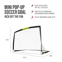 Franklin Sports Blackhawk Backyard Soccer Goal - Portable Kids Soccer Net - Pop Up Folding Indoor + Outdoor Goals - 6'6" x 3'3" - Black — image 2