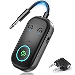 2025 New Bluetooth 5.3 Transmitter Receiver, 2-in-1 Airplane Bluetooth Adapter Compatible with 2 AirPods or Wireless Headphones, 3.5mm AUX Jack Wireless Audio Transmitterfor TV, Home Stereo, Car