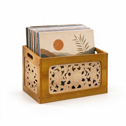 Bohemian Vinyl Holder for Up to 70 LPs