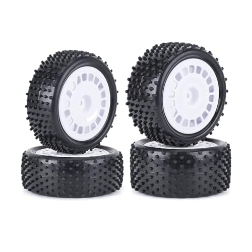 RCカータイヤ For Wltoys 104001 For Tamiya For TT-02B DT-02 1/10 タイヤ ラリータイヤ RCカー トラック車両 パーツ アクセサリー アップグレード 交換 修理(White)