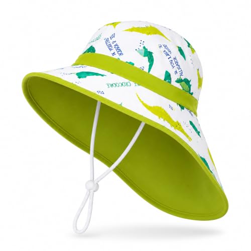 Image of VRITRAZ Sun Protection UPF50+ Bucket Hat Toddler Summer Beach Play Hats with Neck Flap for Girl, Boy, Kids Summer Hat, Bucket Hat for Kids Ages 3-10 Years