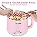 Dezin Hot Pot Electric, Rapid Noodles Cooker, Stainless Steel Electric Pot 1.6 Liter, Perfect for Ramen, Egg, Pasta, Dumpling, Soup, Porridge, Oatmeal with Temperature Control and Keep Warm Function