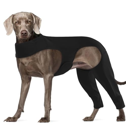 Image of ROZKITCH Dog Recovery Suit for Rear Right Left Leg, Pet Prevent Licking Wound Elbow Protector, Dog Back Leg Sleeve for Sprain ACL CCL Arthritis Joint Care Black 3XL