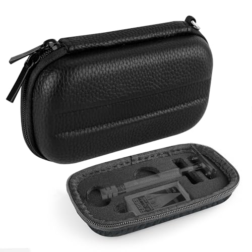 Linkidea Estojo rígido de viagem compatível com Vikings, Merkur, barbeador de segurança de borda dupla Shaving Revolution, organizador de caixa de armazenamento para navalha de segurança e acessórios