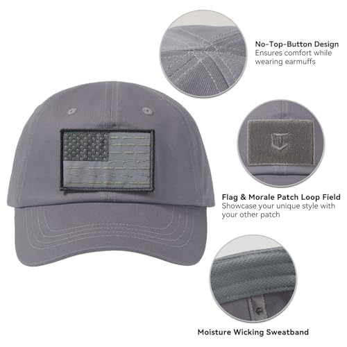 Image of Tactical Hat with Flag Patch Camo Military Army Hats Adjustable Trucker Baseball Cap Soft Top for Shooting