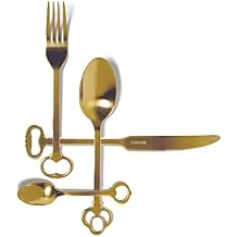Seletti Keytlery Set of 24 Cutlery, Gold