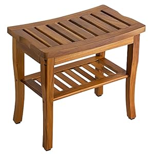 VaeFae TB-1 Teak Duschbank mit Ablage