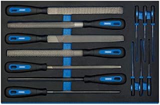Draper 63513 Hand File 13 Piece Set in 3/4 Drawer Eva Insert Tray , Blue