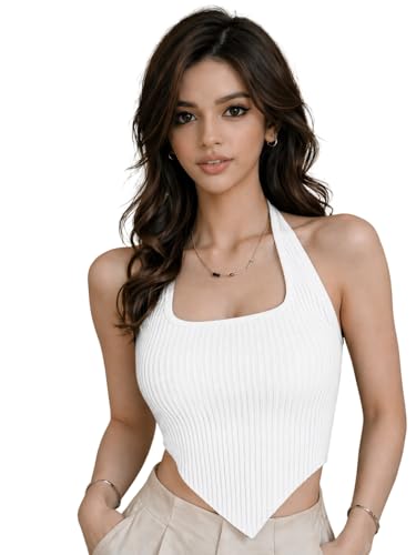 Image of ADBUCKS Women's Ribbed Square Neck Tank Top - Double Layered Ruched Vest, Slim Fit Stretch Fabric Sleeveless Top Without Chest Pad