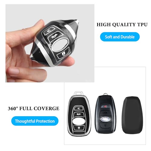 Coque de protection clé Subaru en TPU noir de qualité supérieure - 4