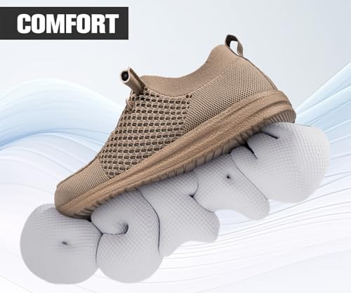 Image of LARNMERN Slip On Steel Toe Shoes Men Lightweight Comfortable Lounging Walking Sneakers Steel Toe Loafers