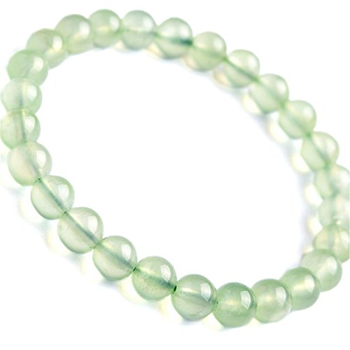 Bracelet de perles rondes en cristal vert véritable de 6mm en pierres fines