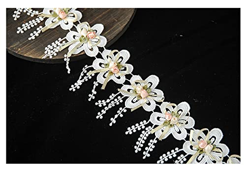 Ruban dentelle fleurs vintage 6m de large robustesse couture - 5