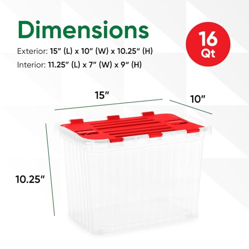 Image of Superio Clear Storage Box with Lid, Plastic Container Bins for Organizing, Stackable Crates, BPA Free, Non Toxic, Odor Free, Organizers for Home, Office, and Dorm (17 Quart)